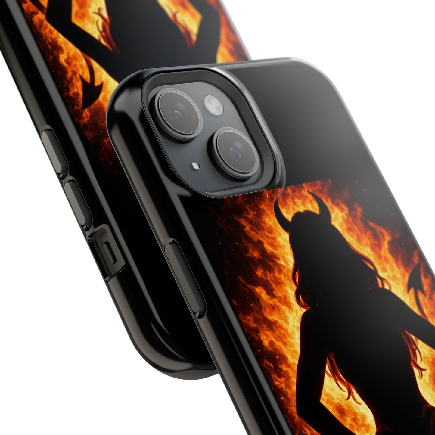 Devil Silhouette Flame Magnetic Impact Phone Case