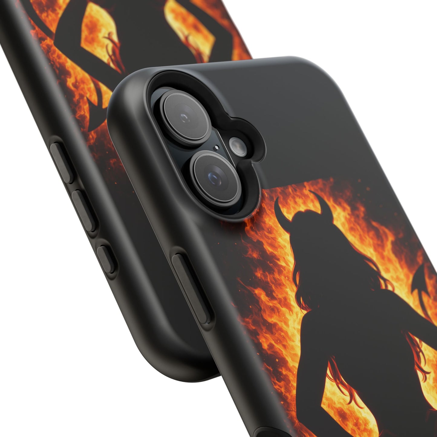 Devil Silhouette Flame Magnetic Impact Phone Case