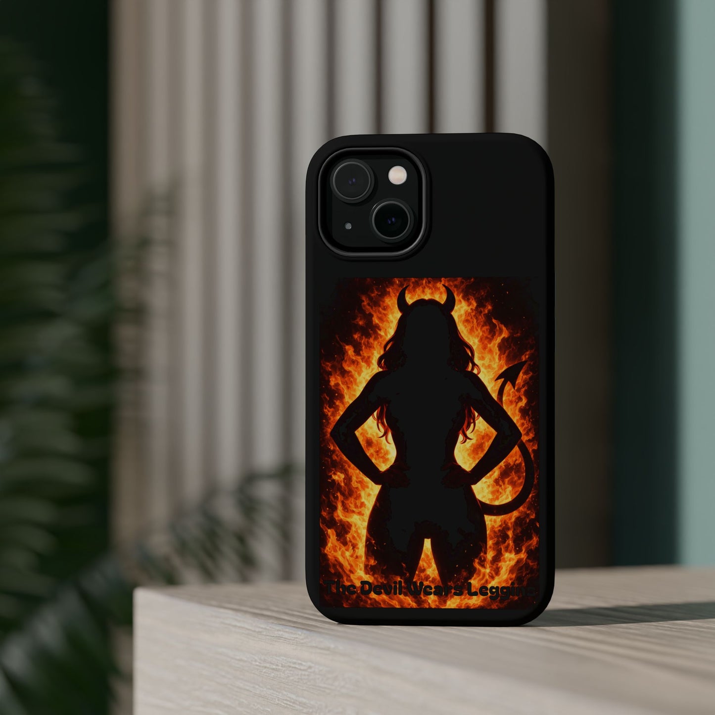 Devil Silhouette Flame Magnetic Impact Phone Case