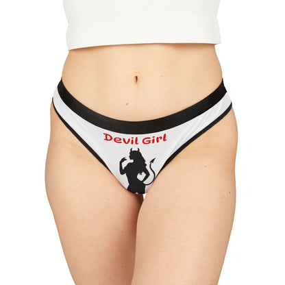 Devil Girl & Demon Women's Thongs — Playful Devil Silhouette Printed Thong