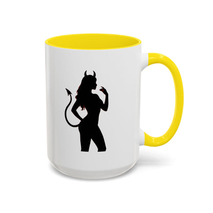 Coffee Mug — 'The Devil Wears Leggings' Silhouette Accent Mug