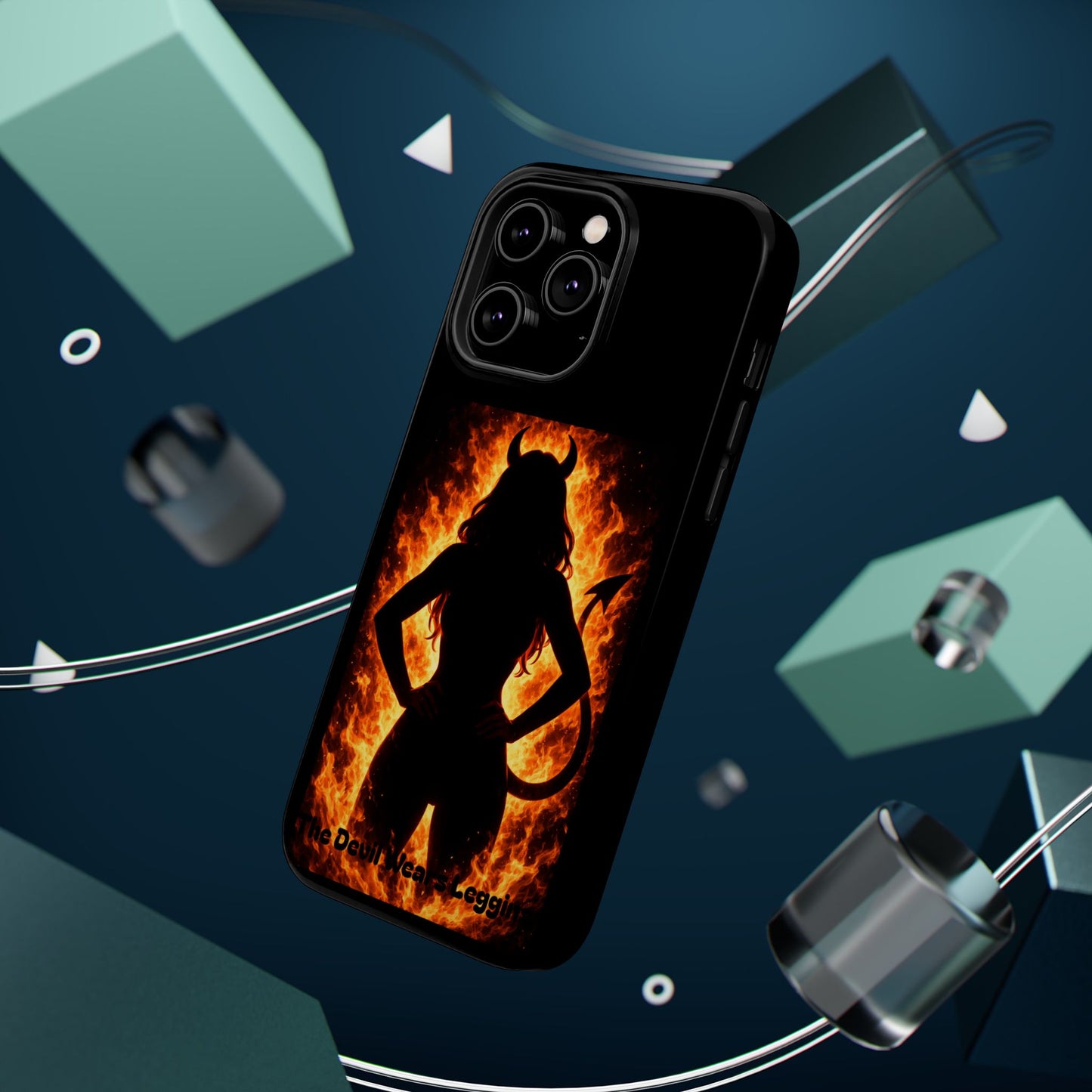 Devil Silhouette Flame Magnetic Impact Phone Case