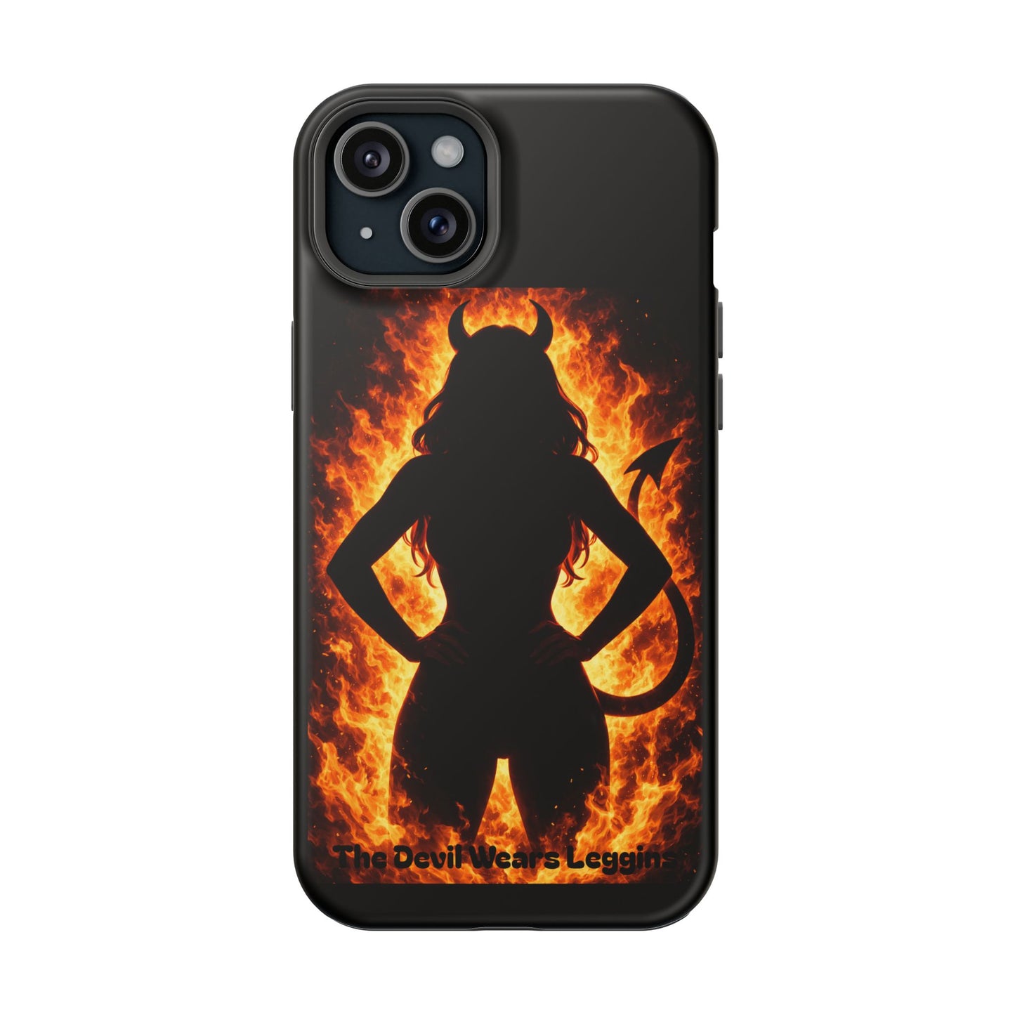 Devil Silhouette Flame Magnetic Impact Phone Case