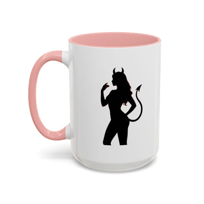 Coffee Mug — 'The Devil Wears Leggings' Silhouette Accent Mug