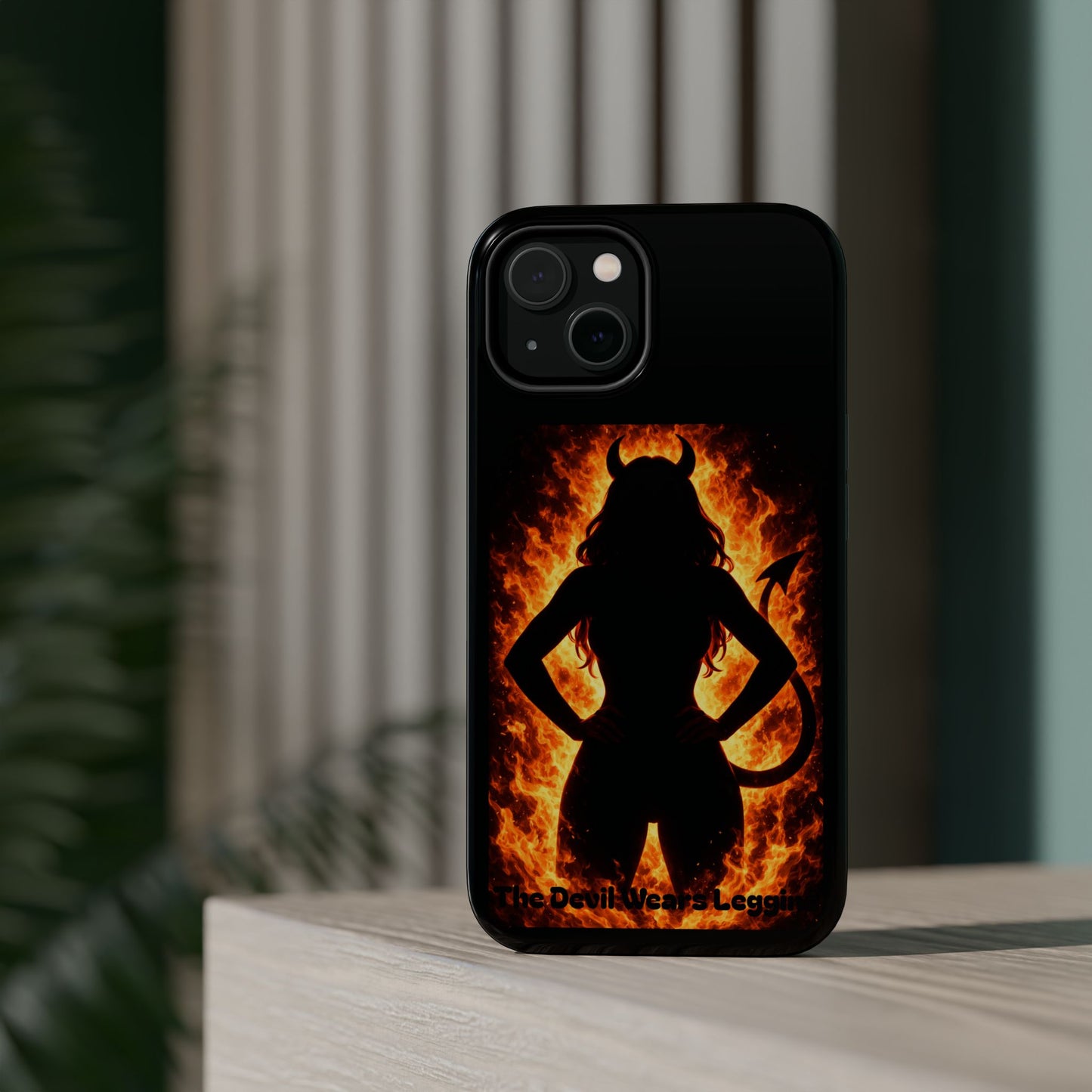 Devil Silhouette Flame Magnetic Impact Phone Case