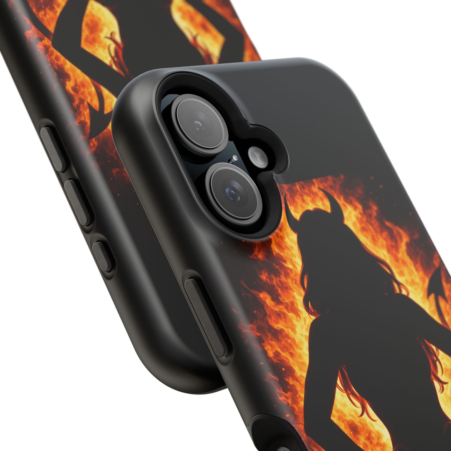 Devil Silhouette Flame Magnetic Impact Phone Case