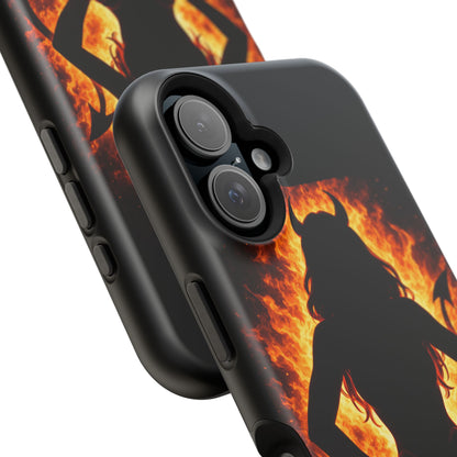 Devil Silhouette Flame Magnetic Impact Phone Case
