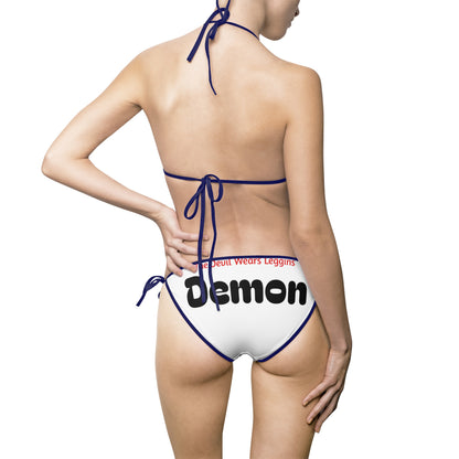 Devil Girl Bikini Swimsuit — Sexy Silhouette Tie-Side Bathing Suit