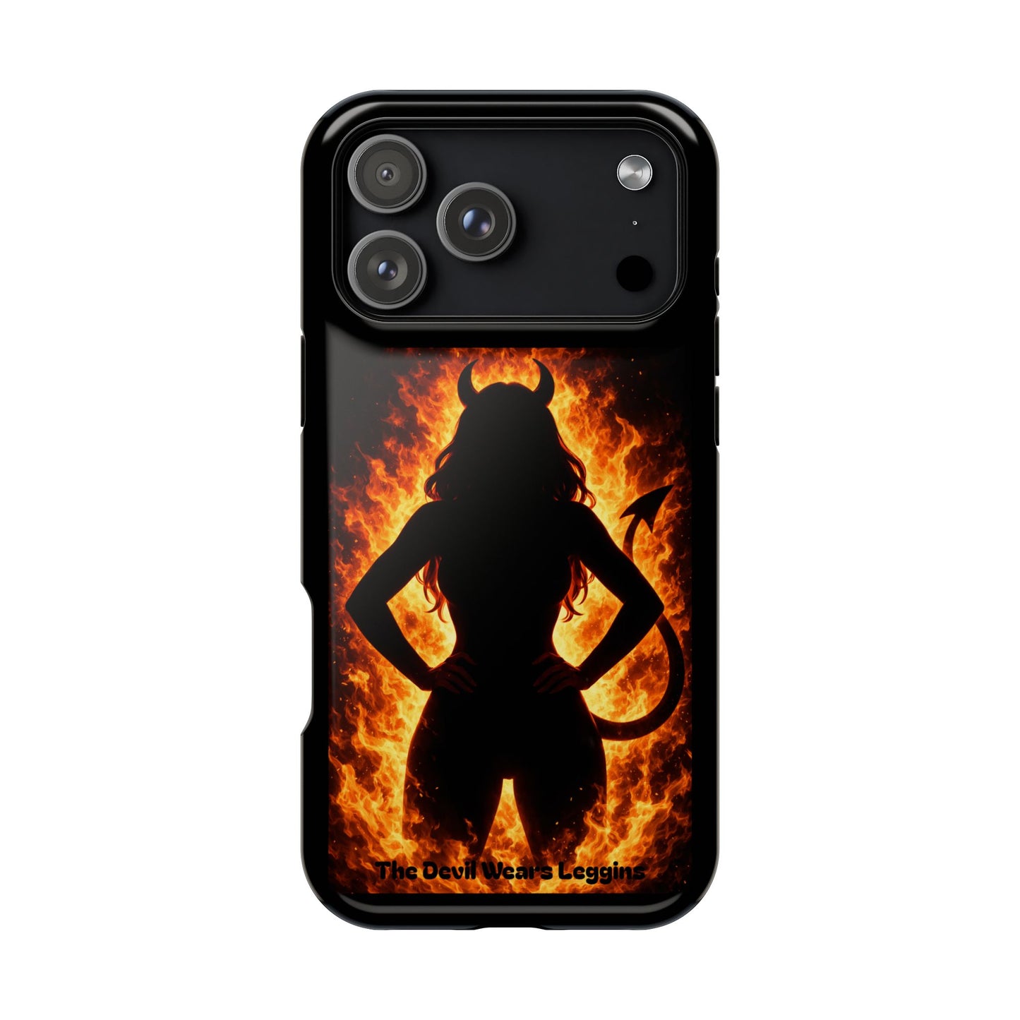 Devil Silhouette Flame Magnetic Impact Phone Case