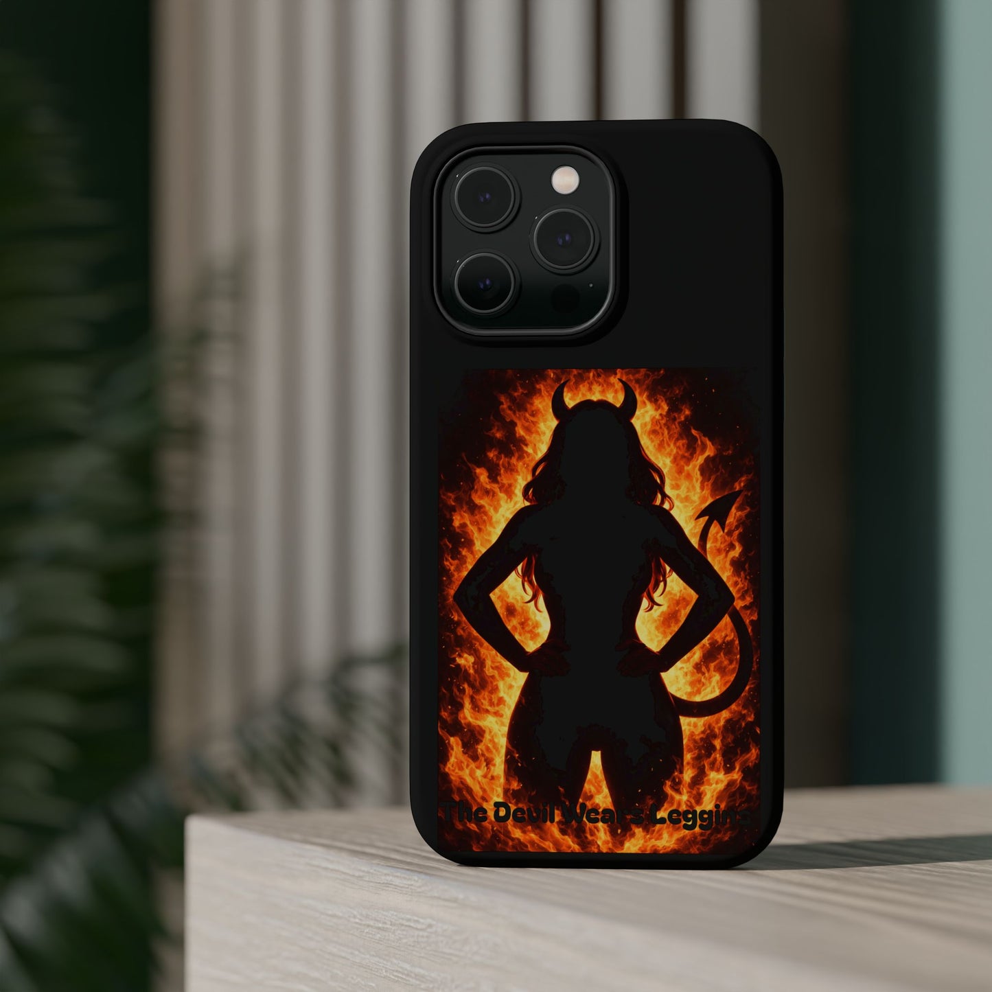 Devil Silhouette Flame Magnetic Impact Phone Case