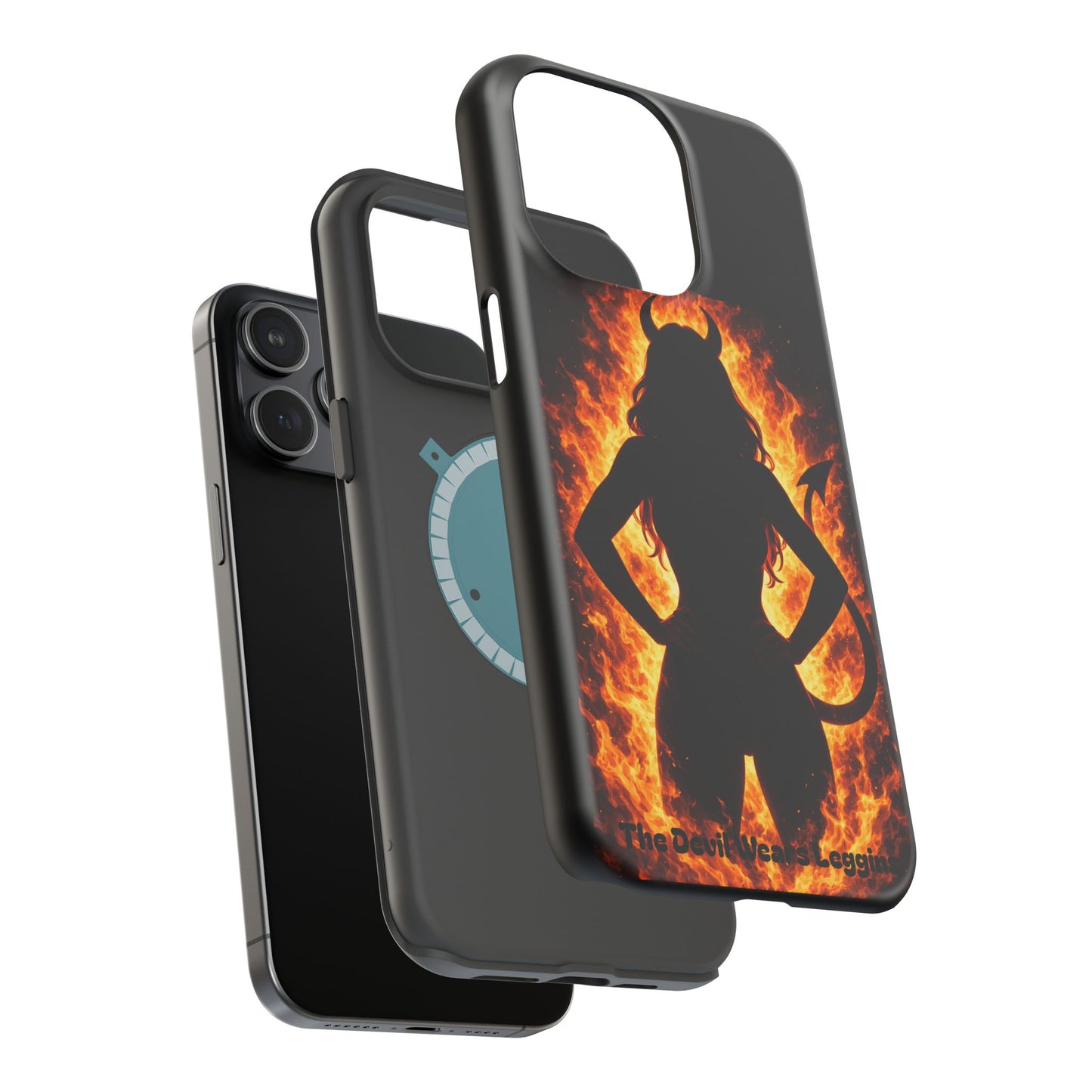 Devil Silhouette Flame Magnetic Impact Phone Case