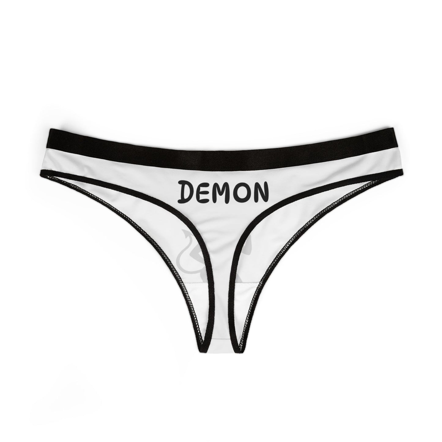 Devil Girl & Demon Women's Thongs — Playful Devil Silhouette Printed Thong