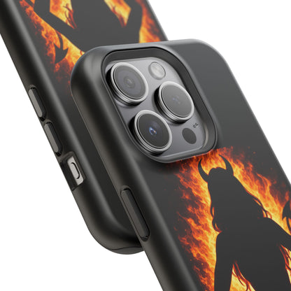 Devil Silhouette Flame Magnetic Impact Phone Case