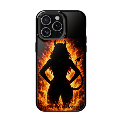 Devil Silhouette Flame Magnetic Impact Phone Case