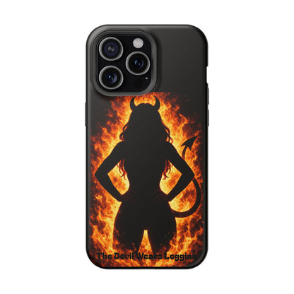 Devil Silhouette Flame Magnetic Impact Phone Case