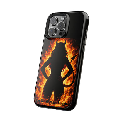 Devil Silhouette Flame Magnetic Impact Phone Case