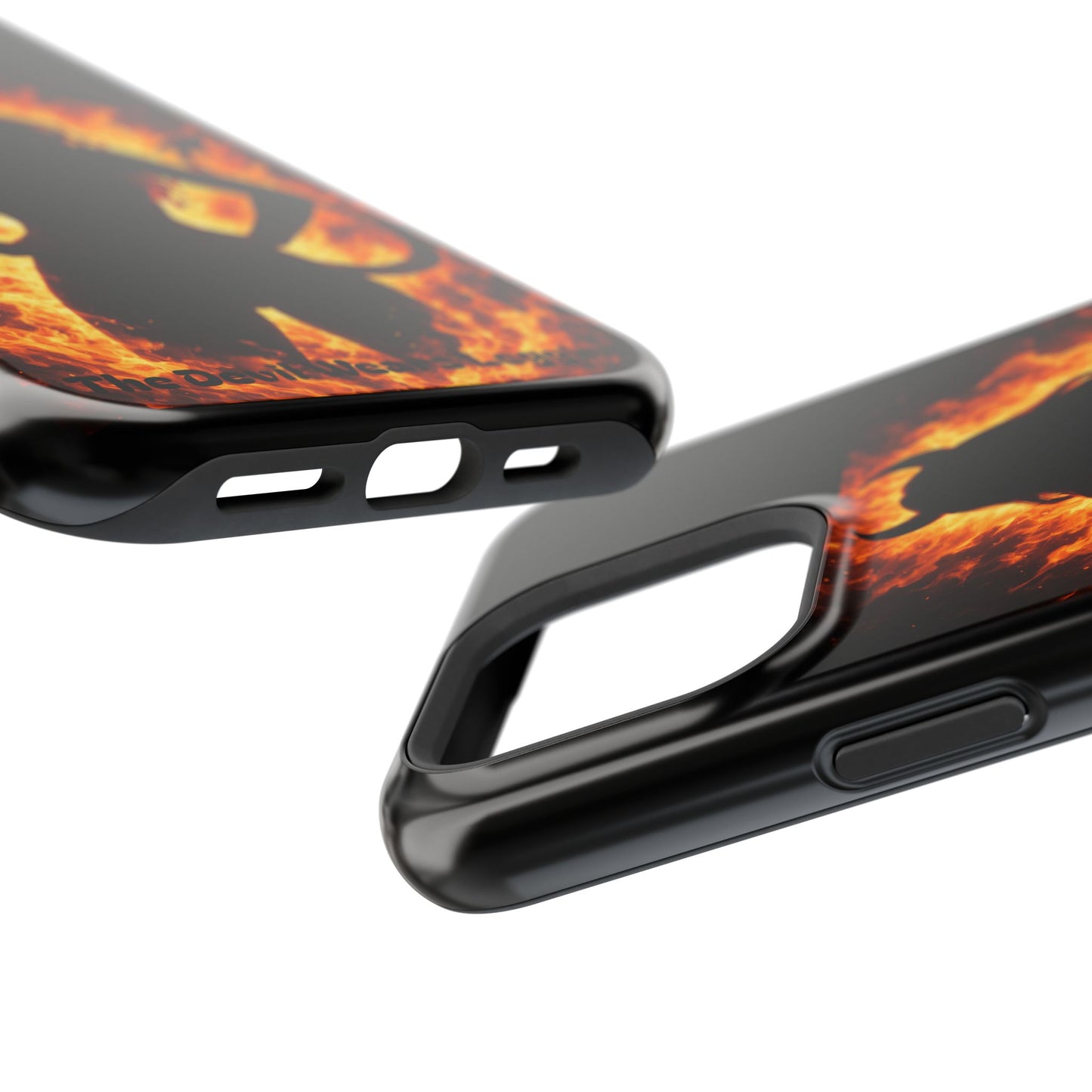 Devil Silhouette Flame Magnetic Impact Phone Case