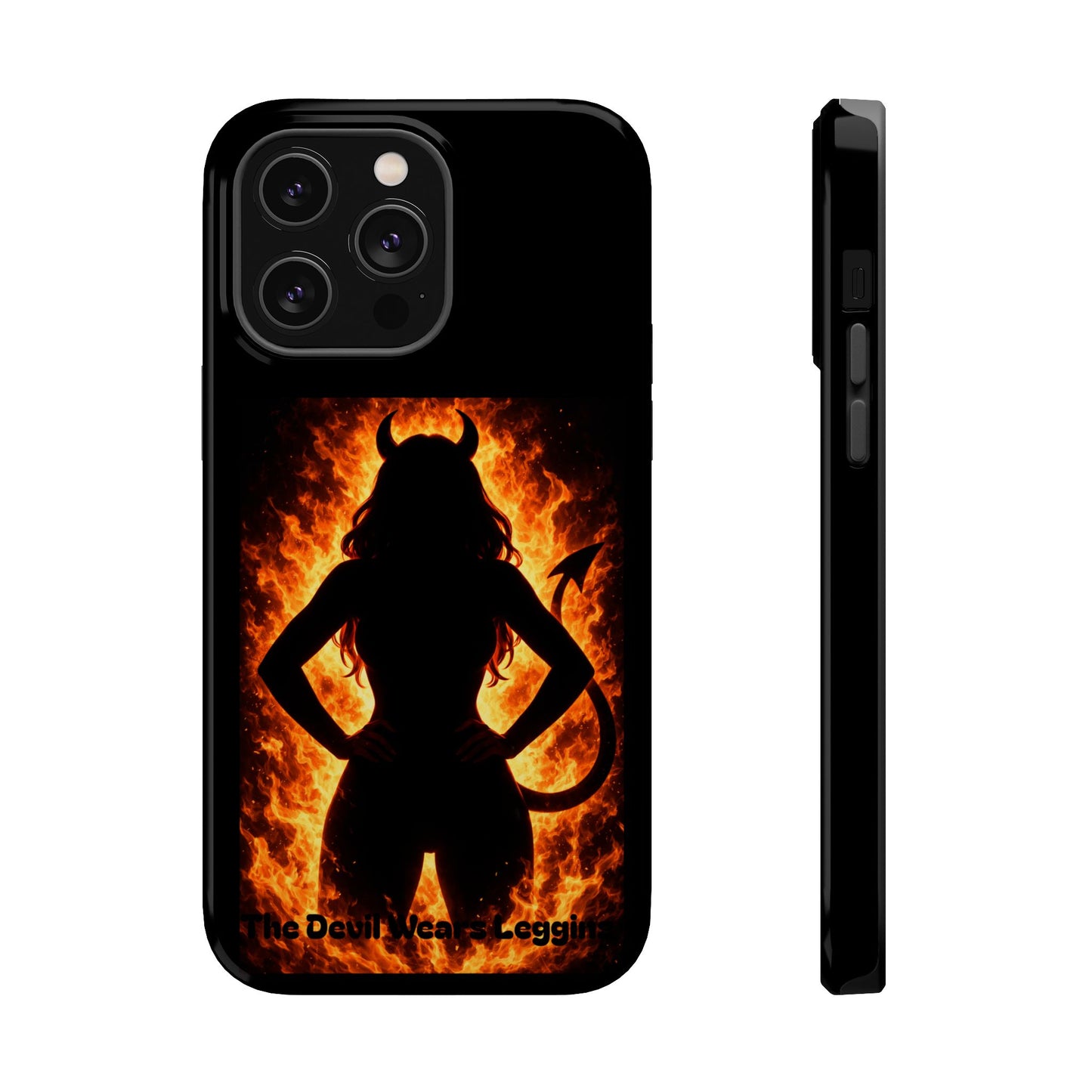 Devil Silhouette Flame Magnetic Impact Phone Case