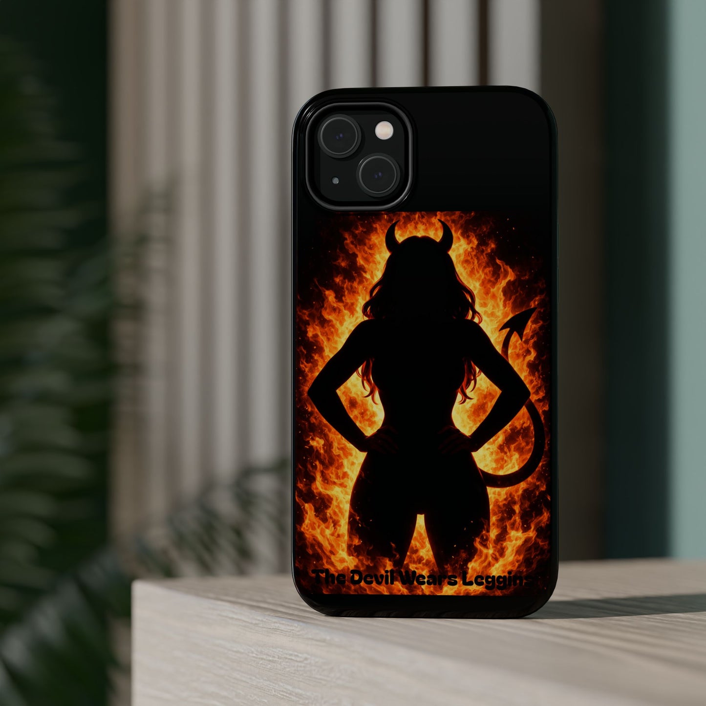 Devil Silhouette Flame Magnetic Impact Phone Case