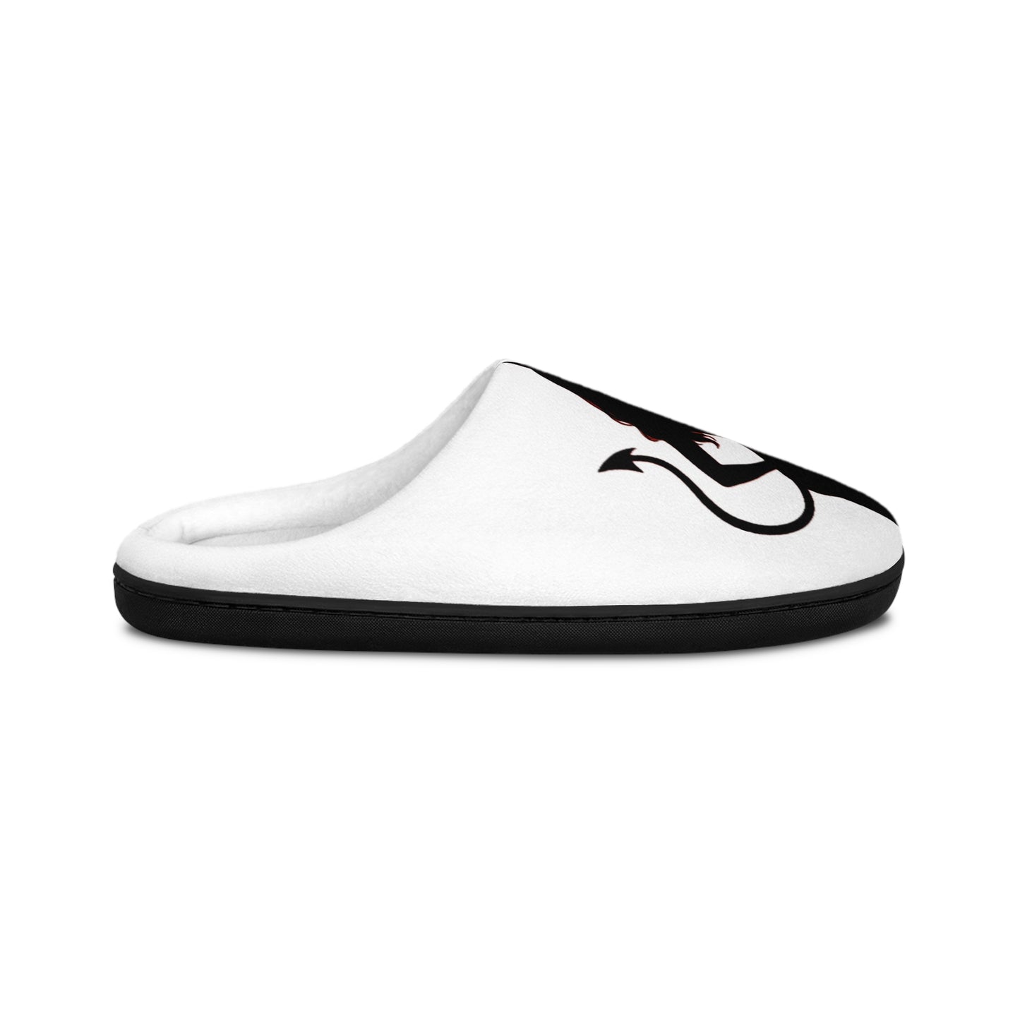Women's Indoor Slippers — Chic Black Devil Silhouette Cozy House Slides