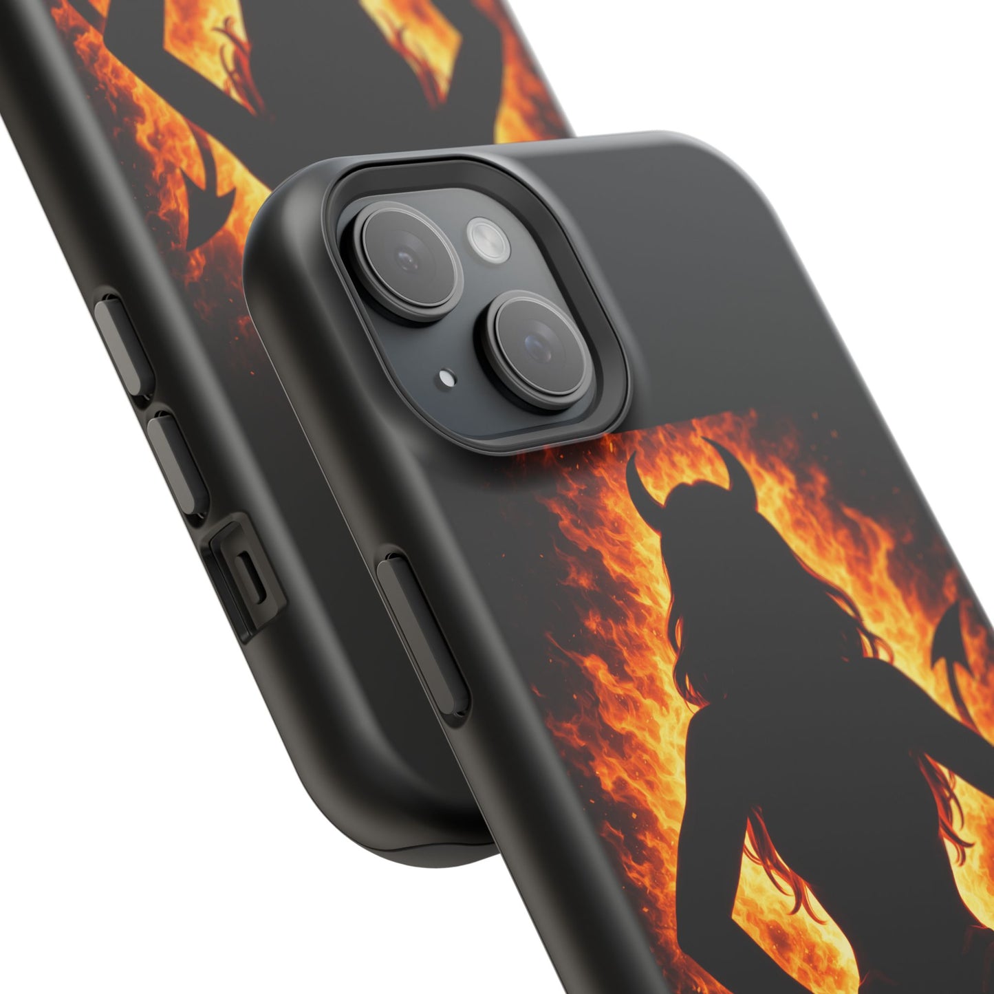 Devil Silhouette Flame Magnetic Impact Phone Case