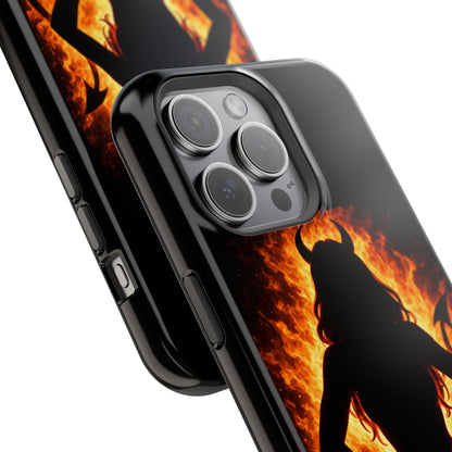 Devil Silhouette Flame Magnetic Impact Phone Case
