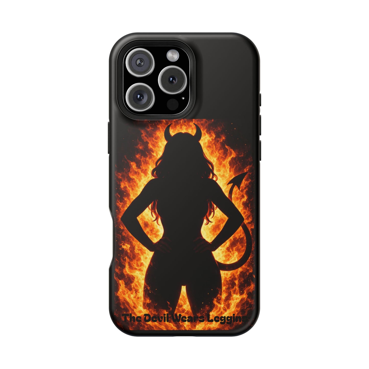 Devil Silhouette Flame Magnetic Impact Phone Case