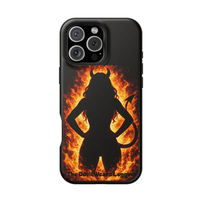 Devil Silhouette Flame Magnetic Impact Phone Case