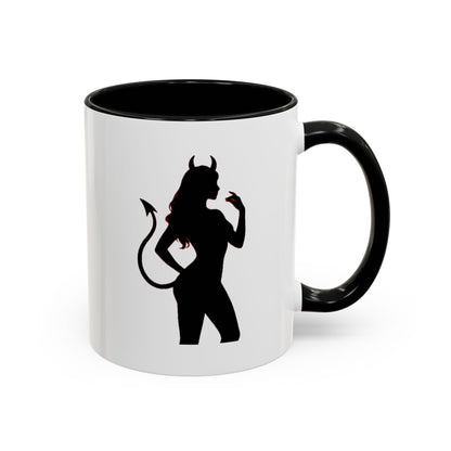 Coffee Mug — 'The Devil Wears Leggings' Silhouette Accent Mug