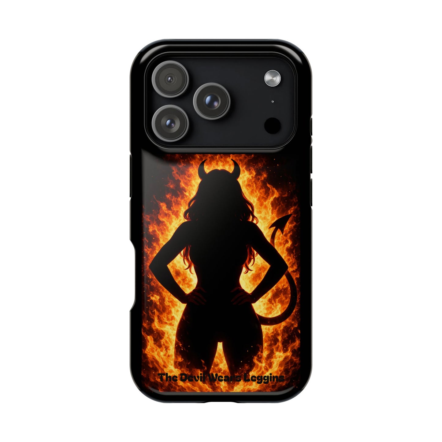 Devil Silhouette Flame Magnetic Impact Phone Case