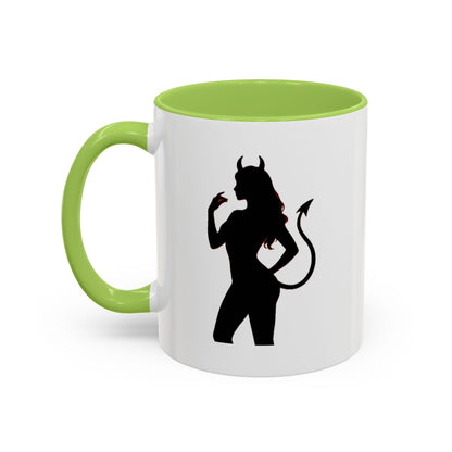 Coffee Mug — 'The Devil Wears Leggings' Silhouette Accent Mug