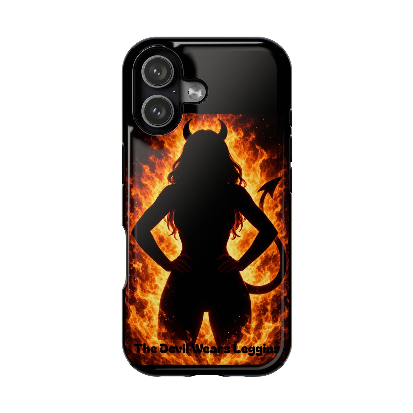 Devil Silhouette Flame Magnetic Impact Phone Case