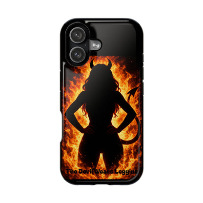 Devil Silhouette Flame Magnetic Impact Phone Case