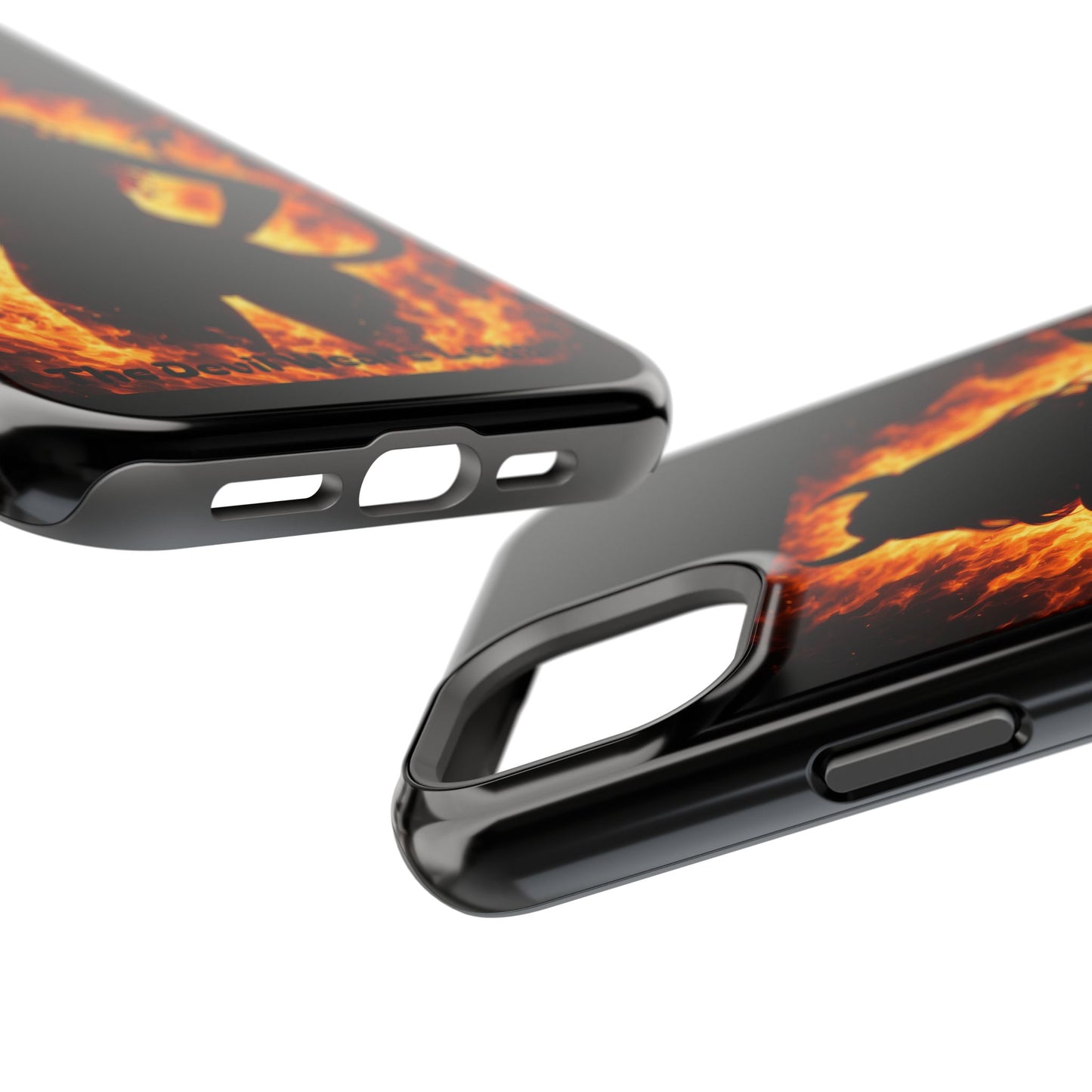 Devil Silhouette Flame Magnetic Impact Phone Case