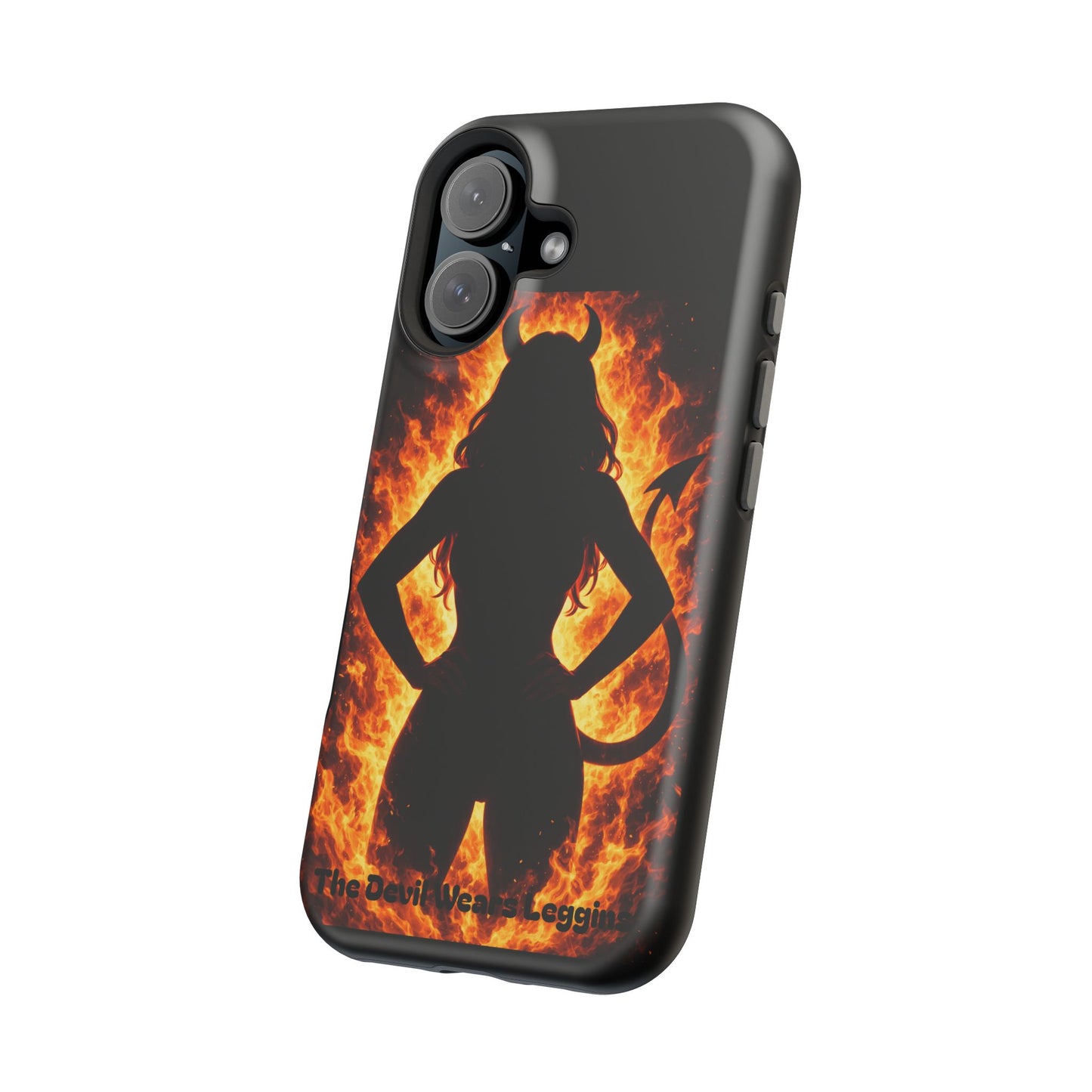 Devil Silhouette Flame Magnetic Impact Phone Case