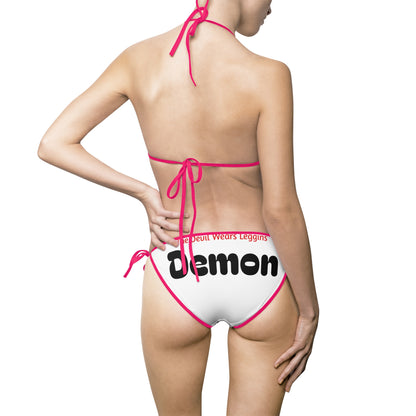 Devil Girl Bikini Swimsuit — Sexy Silhouette Tie-Side Bathing Suit