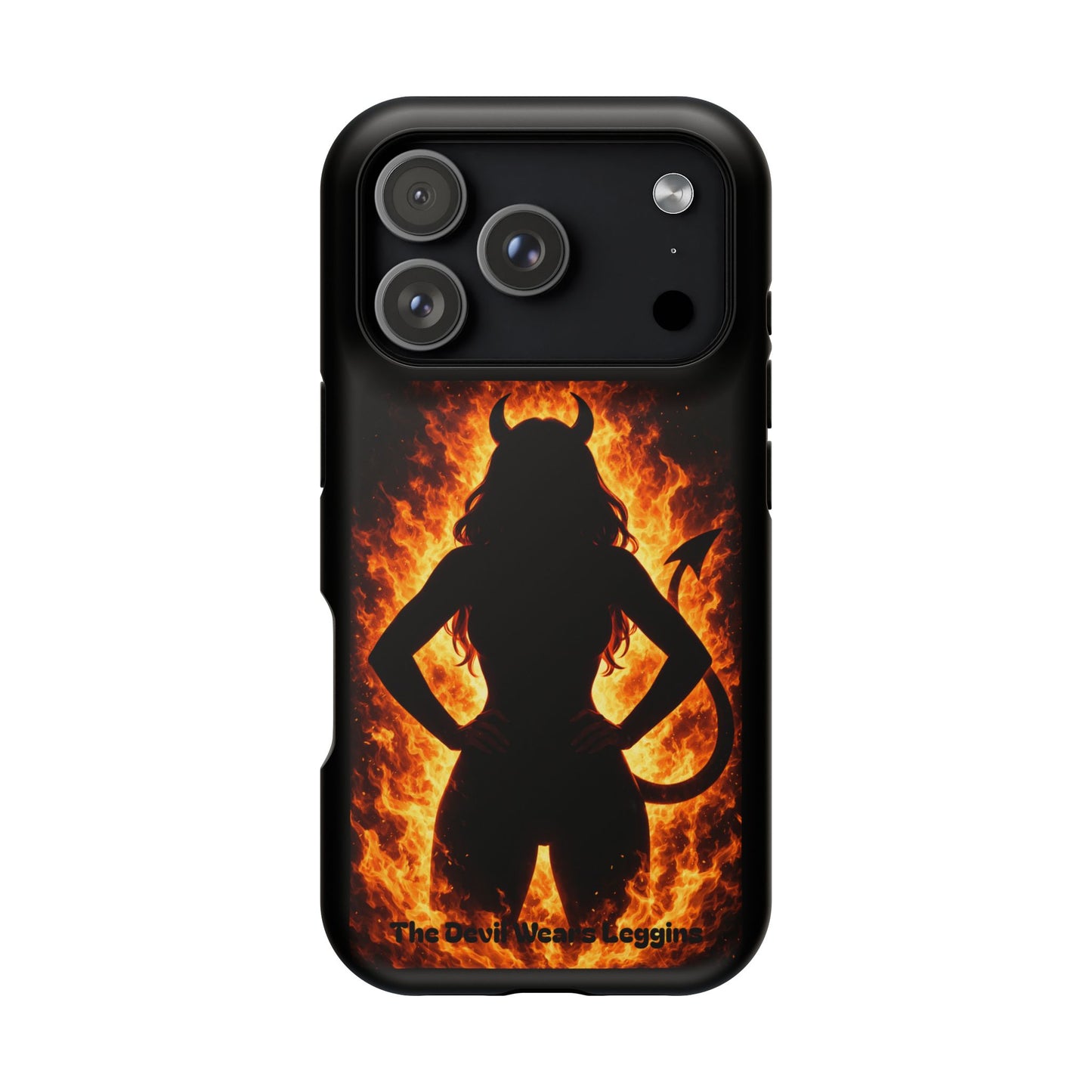 Devil Silhouette Flame Magnetic Impact Phone Case