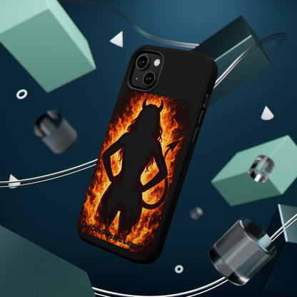 Devil Silhouette Flame Magnetic Impact Phone Case