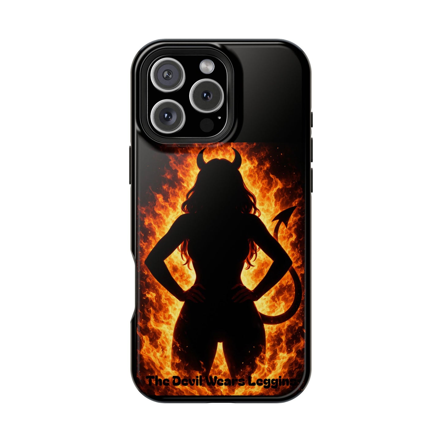 Devil Silhouette Flame Magnetic Impact Phone Case
