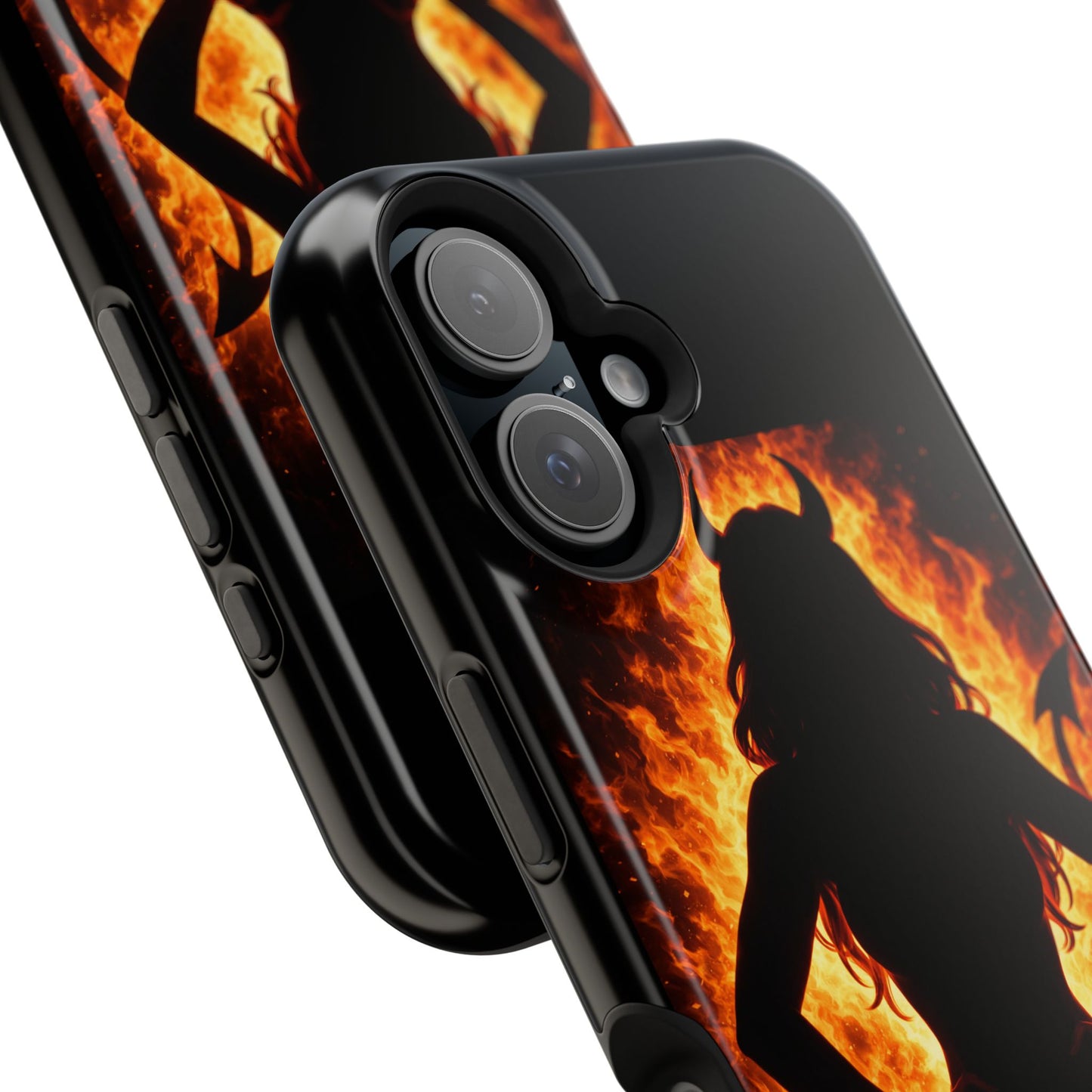 Devil Silhouette Flame Magnetic Impact Phone Case