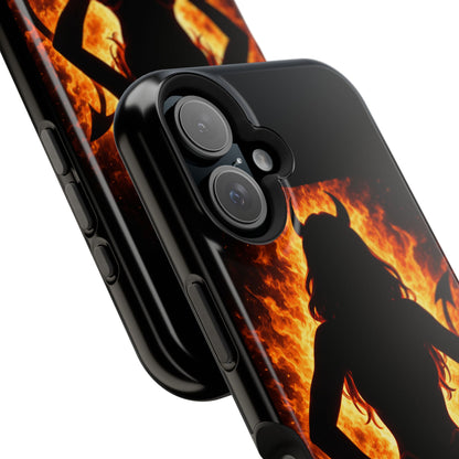 Devil Silhouette Flame Magnetic Impact Phone Case