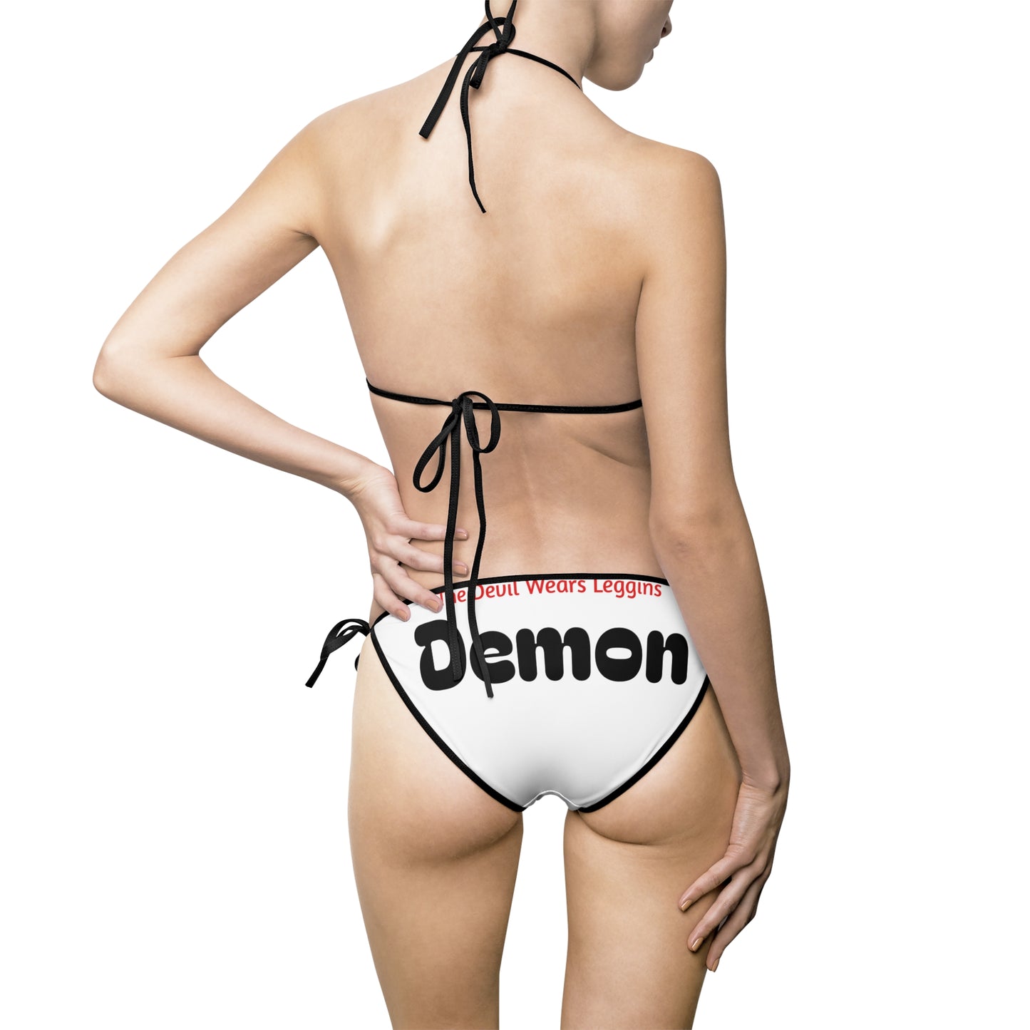 Devil Girl Bikini Swimsuit — Sexy Silhouette Tie-Side Bathing Suit