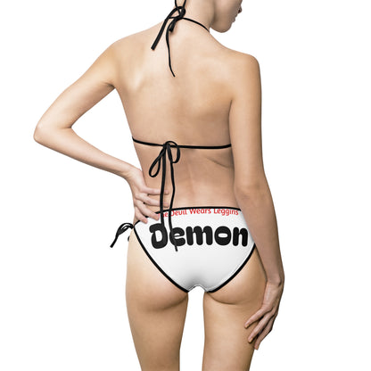 Devil Girl Bikini Swimsuit — Sexy Silhouette Tie-Side Bathing Suit