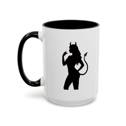 Coffee Mug — 'The Devil Wears Leggings' Silhouette Accent Mug