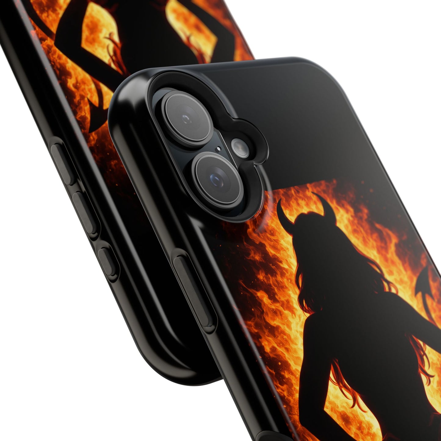 Devil Silhouette Flame Magnetic Impact Phone Case