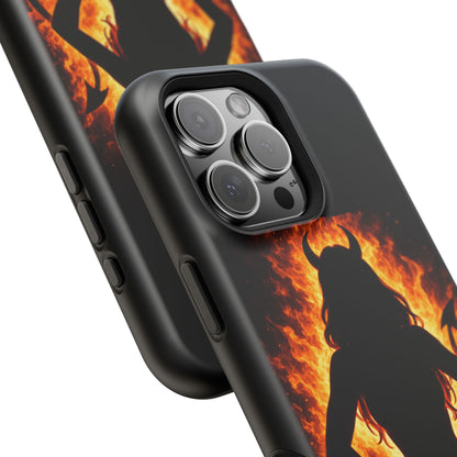 Devil Silhouette Flame Magnetic Impact Phone Case