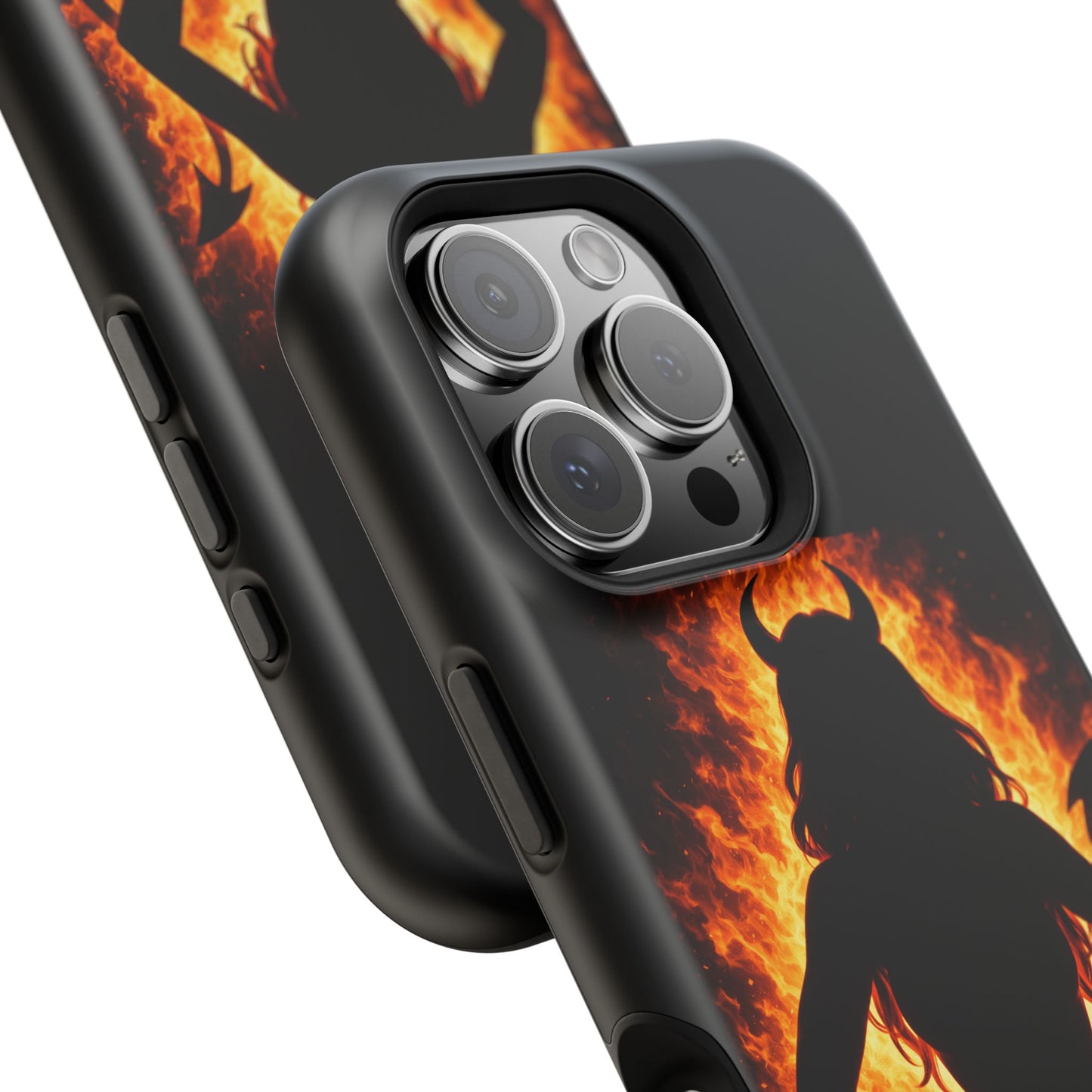 Devil Silhouette Flame Magnetic Impact Phone Case