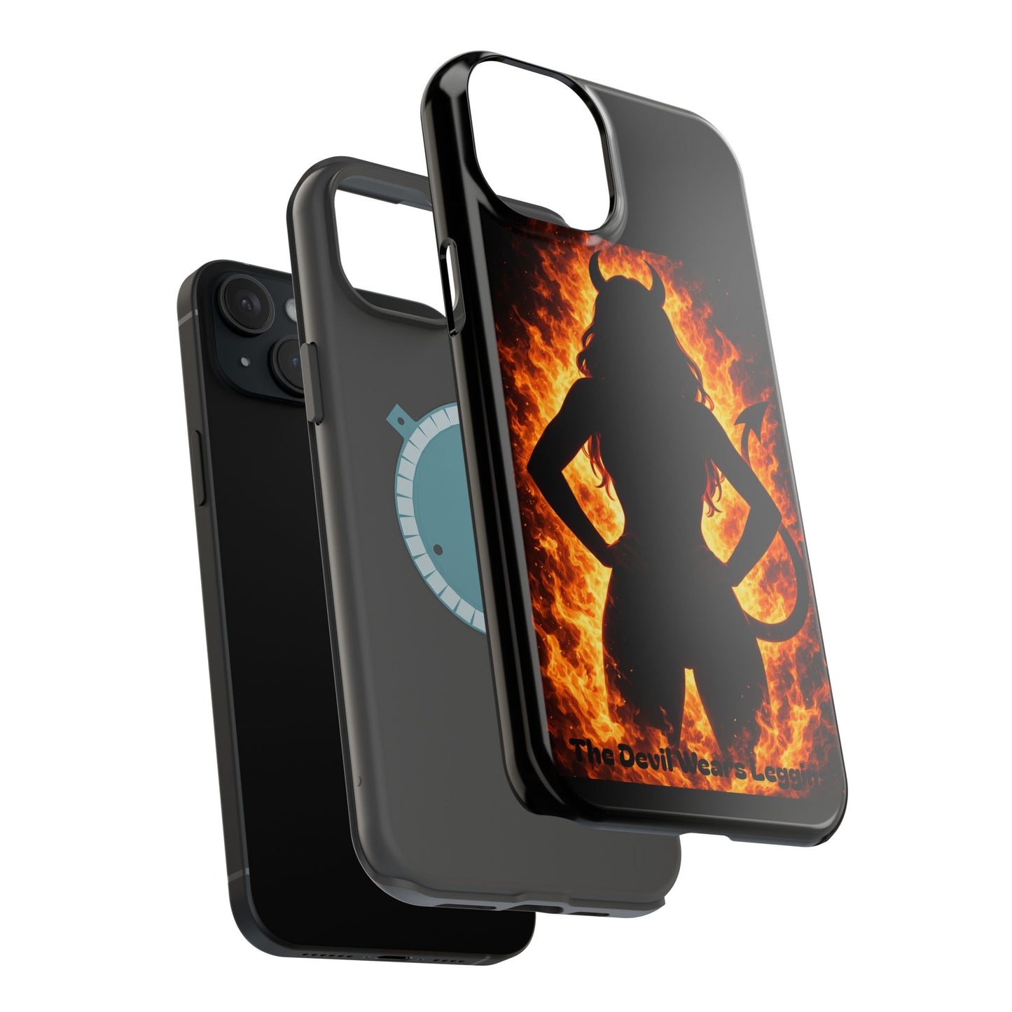 Devil Silhouette Flame Magnetic Impact Phone Case