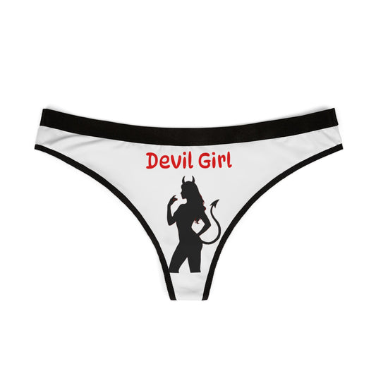 Devil Girl & Demon Women's Thongs — Playful Devil Silhouette Printed Thong