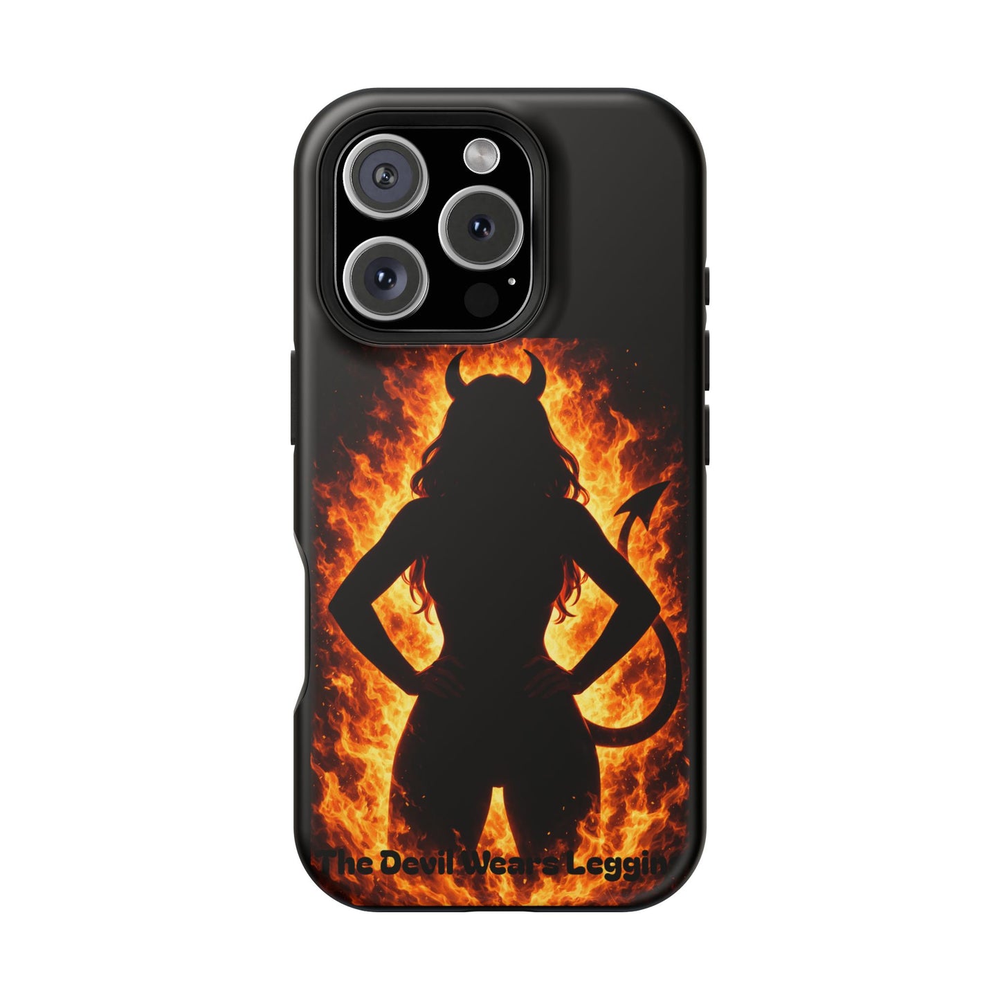 Devil Silhouette Flame Magnetic Impact Phone Case